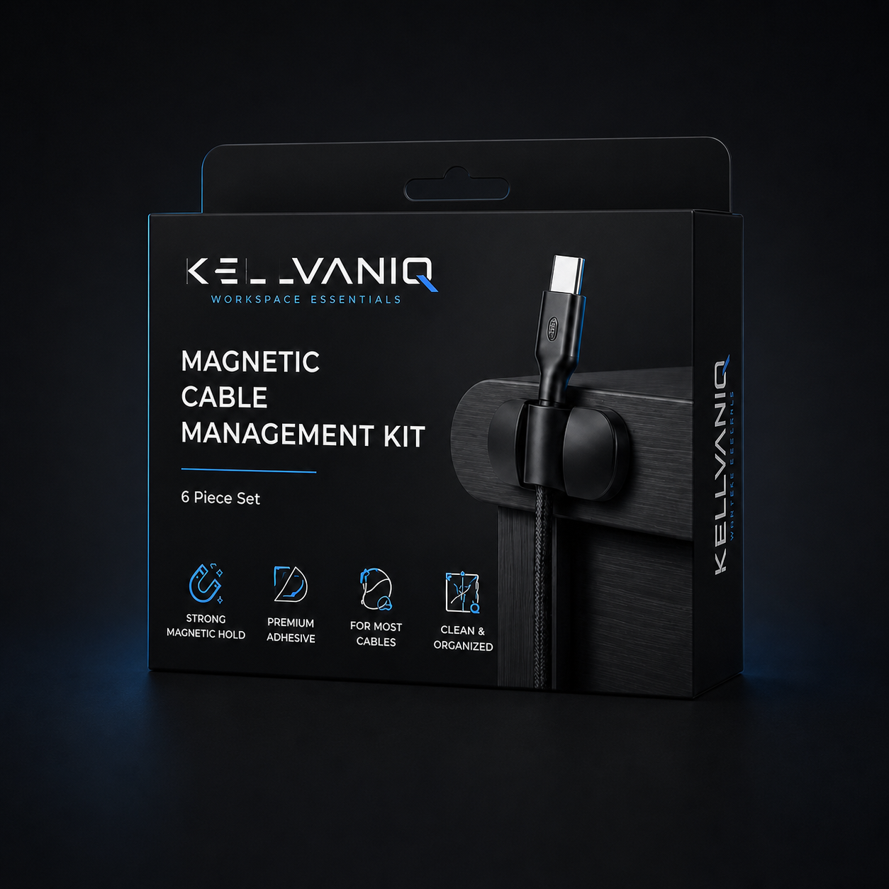 Kellvaniq Magnetic Cable Management Kit packaging